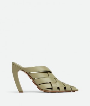 Bottega Veneta Alfie Mule Naisten Korkokengät Khaki | SN-BTGV593785