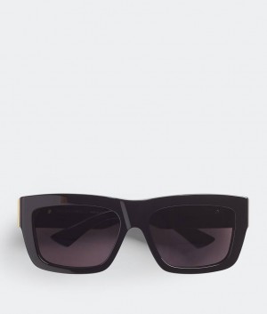 Bottega Veneta Angle Acetate Square Miesten Aurinkolasit Mustat Harmaat | SN-BTGV595773