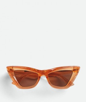 Bottega Veneta Angle Cat-eye Naisten Aurinkolasit Oranssi Ruskea | SN-BTGV594751