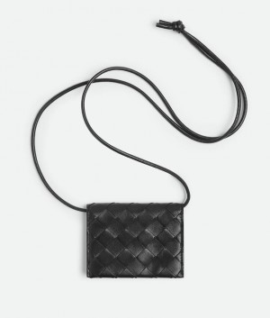 Bottega Veneta Card On Strap Naisten Korttikotelo Mustat | SN-BTGV594366