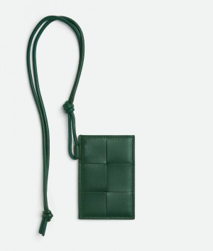 Bottega Veneta Cassette Badge Holder Naisten Korttikotelo Syvä Vihreä | SN-BTGV594359