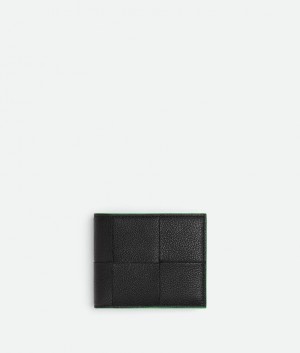 Bottega Veneta Cassette Bi-fold With Coin Miesten Pieni lompakko Mustat | SN-BTGV595456