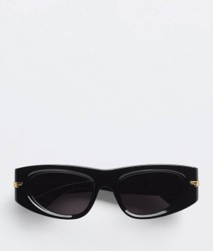 Bottega Veneta Classic Acetate Oval Miesten Aurinkolasit Mustat Harmaat | SN-BTGV595769