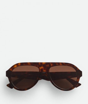 Bottega Veneta Classic Aviator Miesten Aurinkolasit Ruskea | SN-BTGV595792