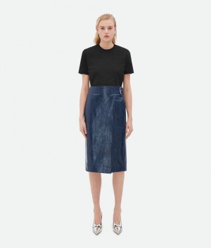 Bottega Veneta Embossed Midi Naisten Golfhameet Indigo | SN-BTGV593976