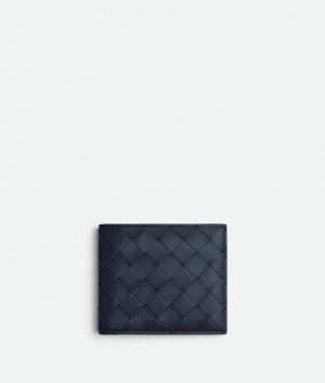 Bottega Veneta Intrecciato Bi-fold Miesten Pieni lompakko Indigo | SN-BTGV595477