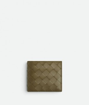 Bottega Veneta Intrecciato Bi-fold With Coin Miesten Pieni lompakko Ruskea | SN-BTGV595466