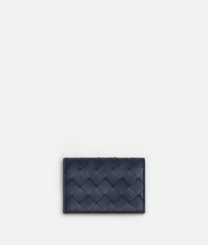 Bottega Veneta Intrecciato Business Miesten Korttikotelo Indigo | SN-BTGV595553