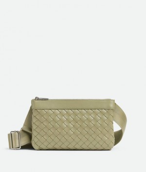 Bottega Veneta Intrecciato Duo Miesten Crossbody Laukut Khaki | SN-BTGV594814