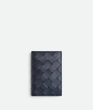 Bottega Veneta Intrecciato Flap Miesten Korttikotelo Indigo | SN-BTGV595527