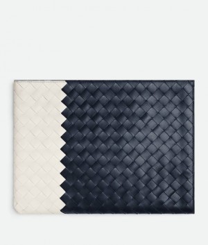 Bottega Veneta Intrecciato Half Zip Miesten Pouches Valkoinen | SN-BTGV595581