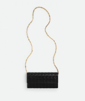 Bottega Veneta Intrecciato On Chain Naisten Pouches Mustat | SN-BTGV594433