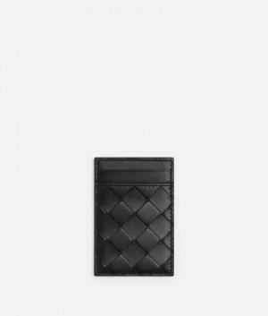 Bottega Veneta Intrecciato With Magnet Miesten Korttikotelo Mustat | SN-BTGV595530