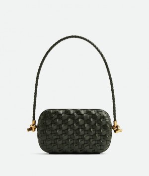 Bottega Veneta Knot Minaudiere With Strap Naisten Kirjekuorilaukku Tummanvihreä | SN-BTGV593622