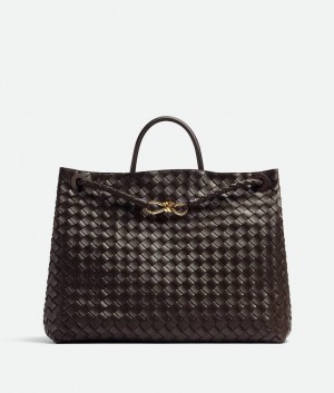 Bottega Veneta Large Andiamo Miesten Kangaskassit Syvä Ruskea | SN-BTGV594888