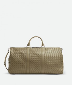 Bottega Veneta Large Intrecciato Duffle Miesten Matkakassit Harmaat Ruskea | SN-BTGV594970