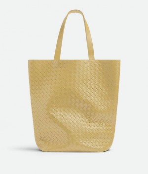 Bottega Veneta Large Intrecciato Tote Miesten Kangaskassit Aprikoosi | SN-BTGV594883