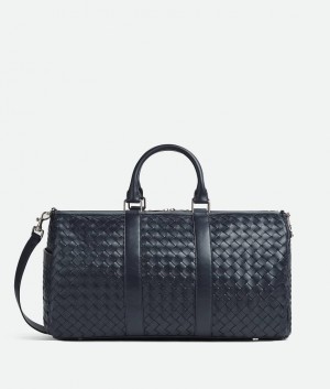 Bottega Veneta Medium Intrecciato Duffle Miesten Matkakassit Indigo | SN-BTGV594973