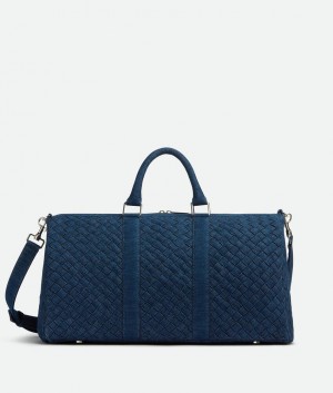 Bottega Veneta Medium Intrecciato Duffle Miesten Matkakassit Indigo | SN-BTGV594975