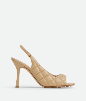 Bottega Veneta Pehmustettu Slingback Naisten Sandaalit Aprikoosi | SN-BTGV593662