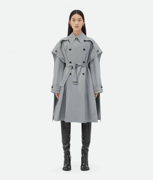 Bottega Veneta Puuvilla Cape Trench Naisten Takit Syvä Khaki | SN-BTGV594210