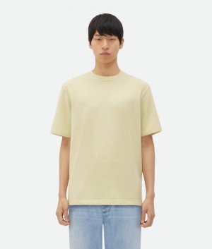 Bottega Veneta Relaxed Fit Cashmere Miesten T-Shirts Valkoinen | SN-BTGV595217