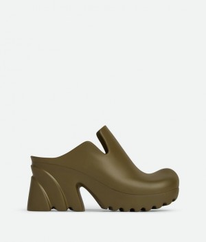 Bottega Veneta Rubber Flash Clog Naisten Sandaalit Syvä Khaki | SN-BTGV593646