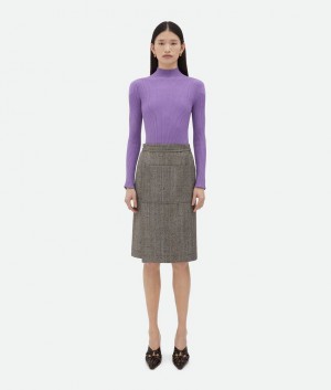 Bottega Veneta Wrapped Viscose And Silk Midi Naisten Golfhameet Sininen | SN-BTGV593999