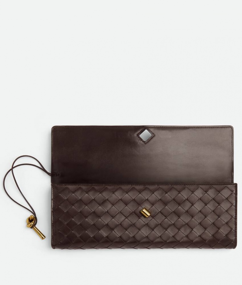 Bottega Veneta Andiamo Clutch With Naisten Mini Laukut Syvä Ruskea | SN-BTGV593384