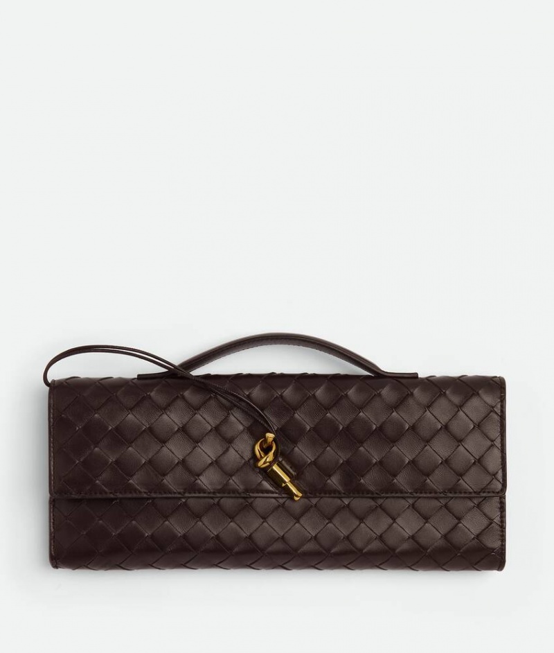 Bottega Veneta Andiamo Clutch With Naisten Mini Laukut Syvä Ruskea | SN-BTGV593384