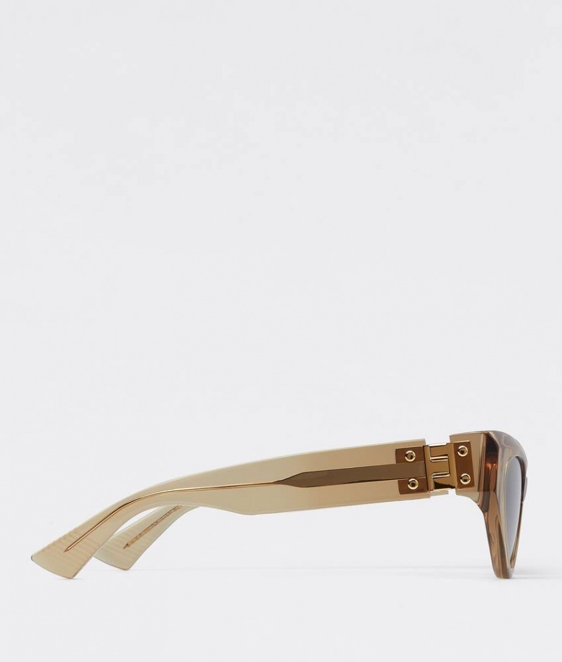 Bottega Veneta Angle Acetate Cat Eye Naisten Aurinkolasit Ruskea Ruskea | SN-BTGV594754