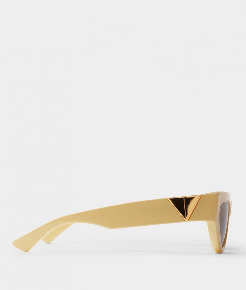 Bottega Veneta Angle Acetate Cat-eye Naisten Aurinkolasit Keltainen Harmaat | SN-BTGV594756