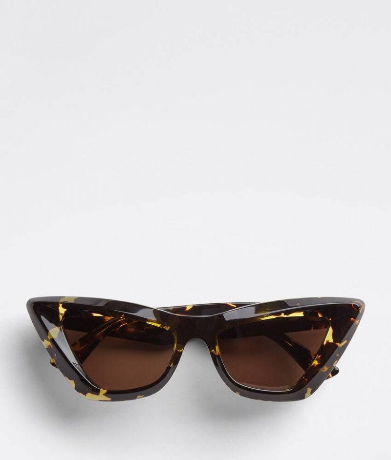 Bottega Veneta Angle Acetate Pointed Cat Eye Naisten Aurinkolasit Ruskea | SN-BTGV594750