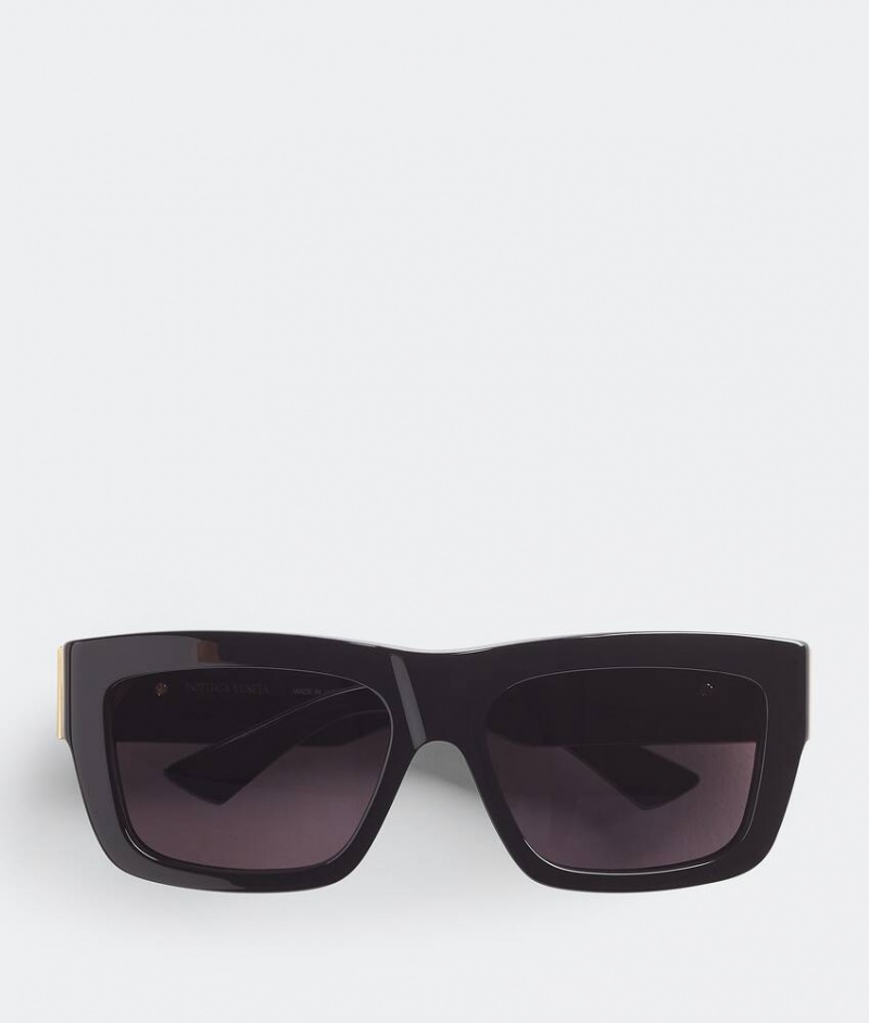 Bottega Veneta Angle Acetate Square Miesten Aurinkolasit Mustat Harmaat | SN-BTGV595773