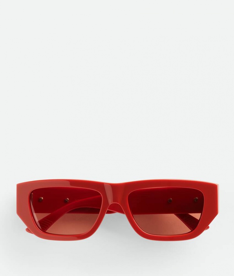 Bottega Veneta Bolt Recycled Acetate Rectangular Miesten Aurinkolasit Oranssi Ruskea | SN-BTGV595807