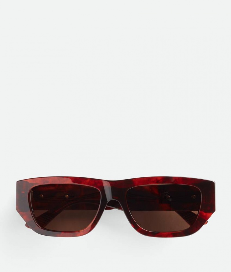 Bottega Veneta Bolt Recycled Acetate Rectangular Miesten Aurinkolasit Ruskea | SN-BTGV595808