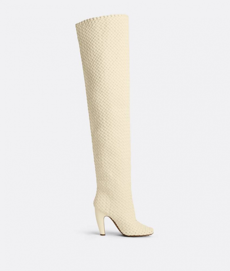 Bottega Veneta Canalazzo Over-the-knee Naisten Saappaat Valkoinen | SN-BTGV593853