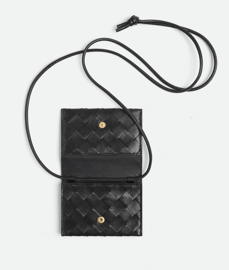 Bottega Veneta Card On Strap Naisten Korttikotelo Mustat | SN-BTGV594366