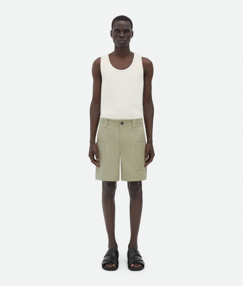 Bottega Veneta Cargo Puuvilla Twill Miesten Shorts Khaki | SN-BTGV595118