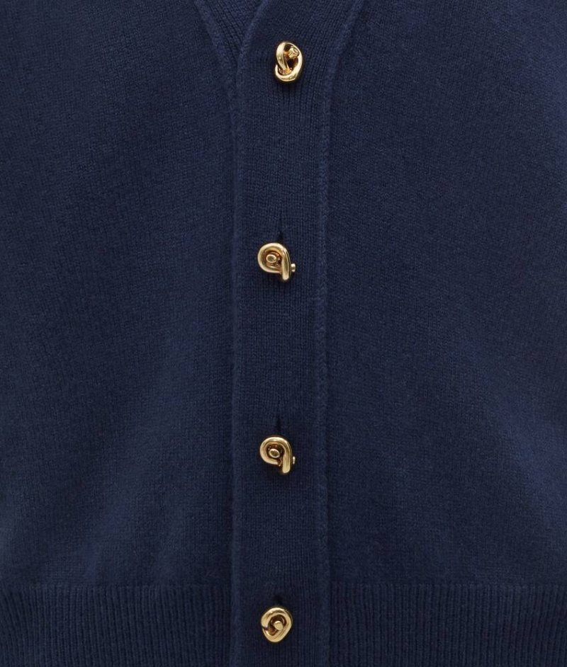 Bottega Veneta Cashmere Cardigan With Knot Buttons Naisten Neuleet Laivastonsininen | SN-BTGV594164