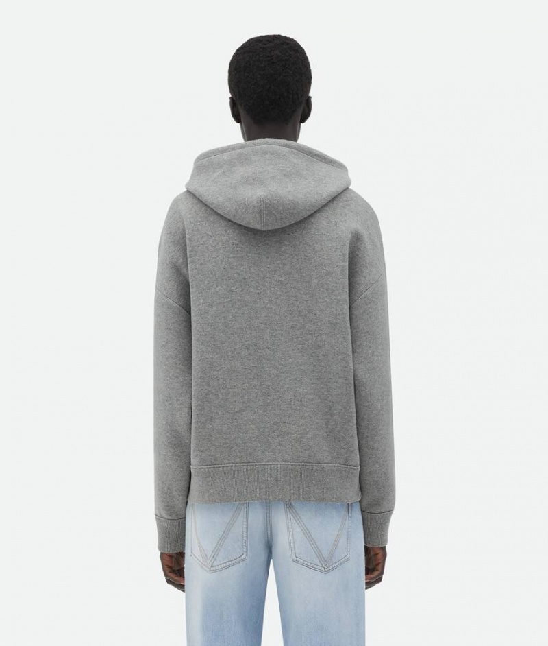 Bottega Veneta Cashmere Hoodie Miesten Neuleet Vaaleanharmaat | SN-BTGV595312