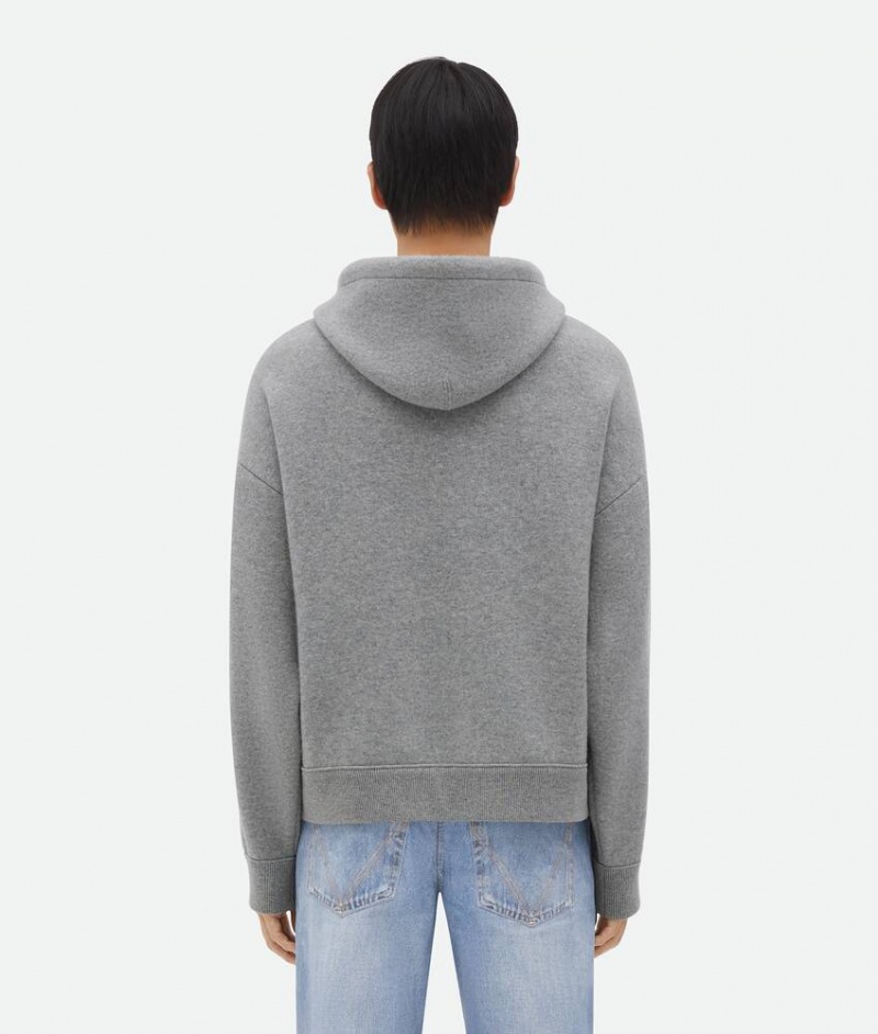 Bottega Veneta Cashmere Hoodie Miesten Neuleet Vaaleanharmaat | SN-BTGV595313