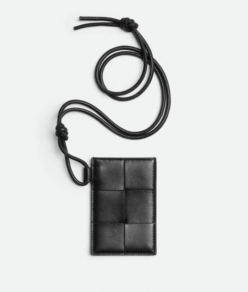 Bottega Veneta Cassette Badge Holder Naisten Korttikotelo Mustat | SN-BTGV594358