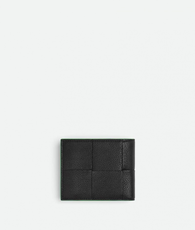 Bottega Veneta Cassette Bi-fold With Coin Miesten Pieni lompakko Mustat | SN-BTGV595456