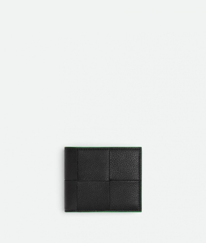 Bottega Veneta Cassette Bi-fold With Coin Miesten Pieni lompakko Mustat | SN-BTGV595456