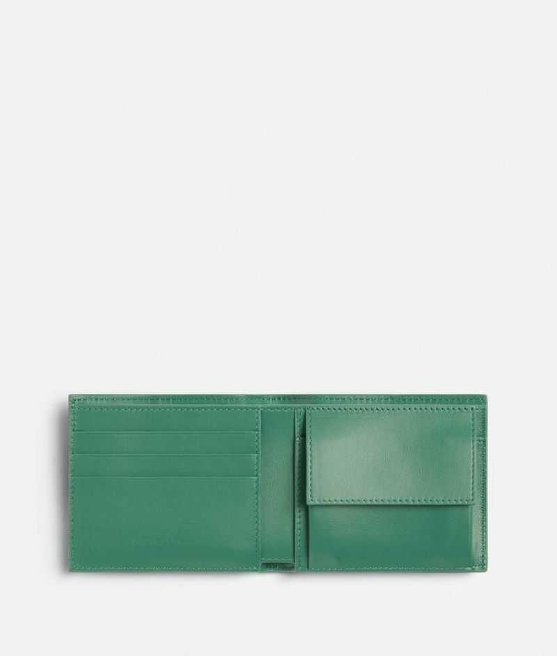 Bottega Veneta Cassette Bi-fold With Coin Miesten Pieni lompakko Syvä Oliivinvihreä | SN-BTGV595457