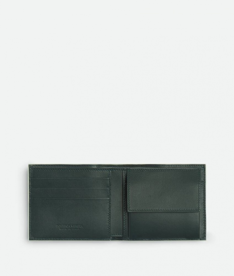 Bottega Veneta Cassette Bi-fold With Coin Miesten Pieni lompakko Syvä Vihreä | SN-BTGV595458