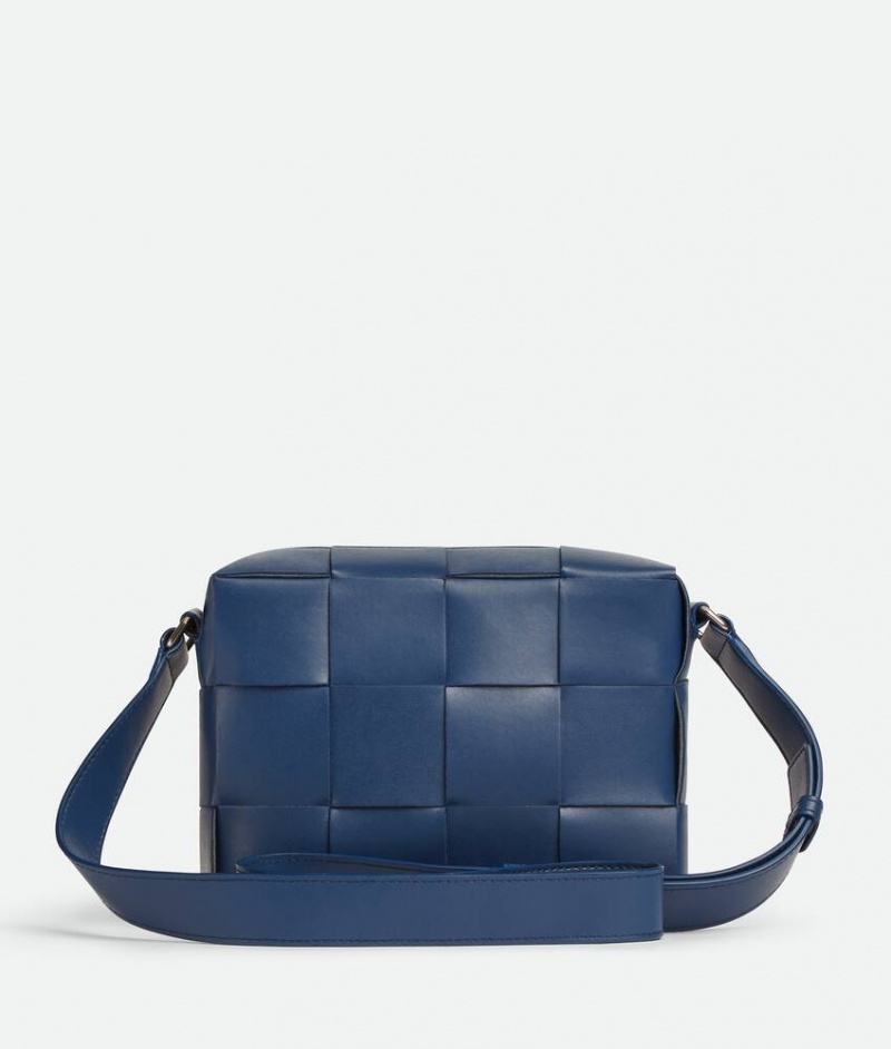 Bottega Veneta Cassette Camera Miesten Crossbody Laukut Laivastonsininen | SN-BTGV594815