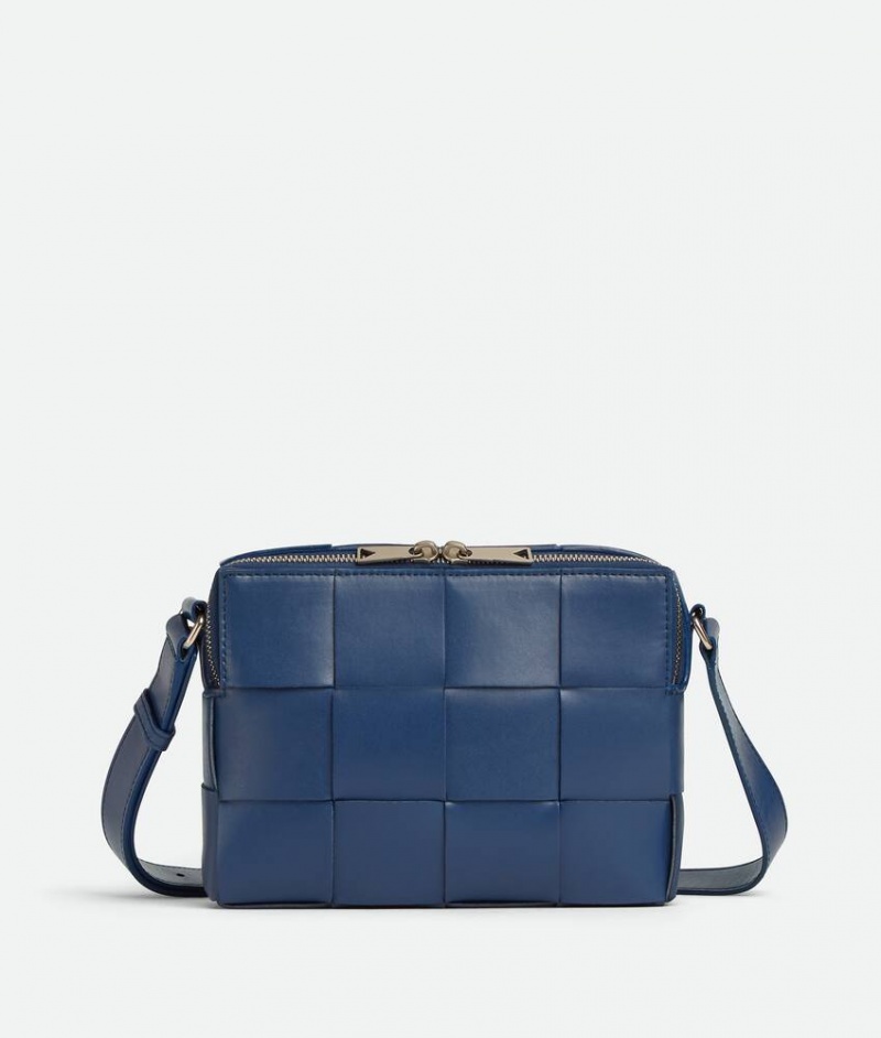 Bottega Veneta Cassette Camera Miesten Crossbody Laukut Laivastonsininen | SN-BTGV594815