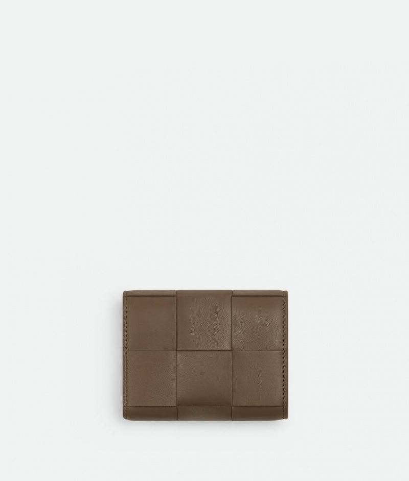 Bottega Veneta Cassette Tri-fold Zip Naisten Pieni lompakko Harmaat Ruskea Harmaat | SN-BTGV594301